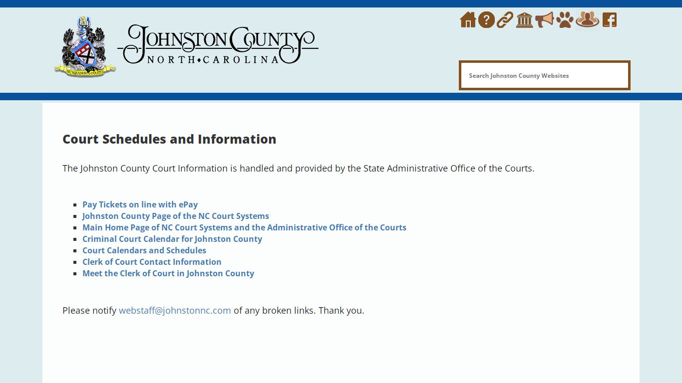 Court Schedules and Information - Johnston County North ...